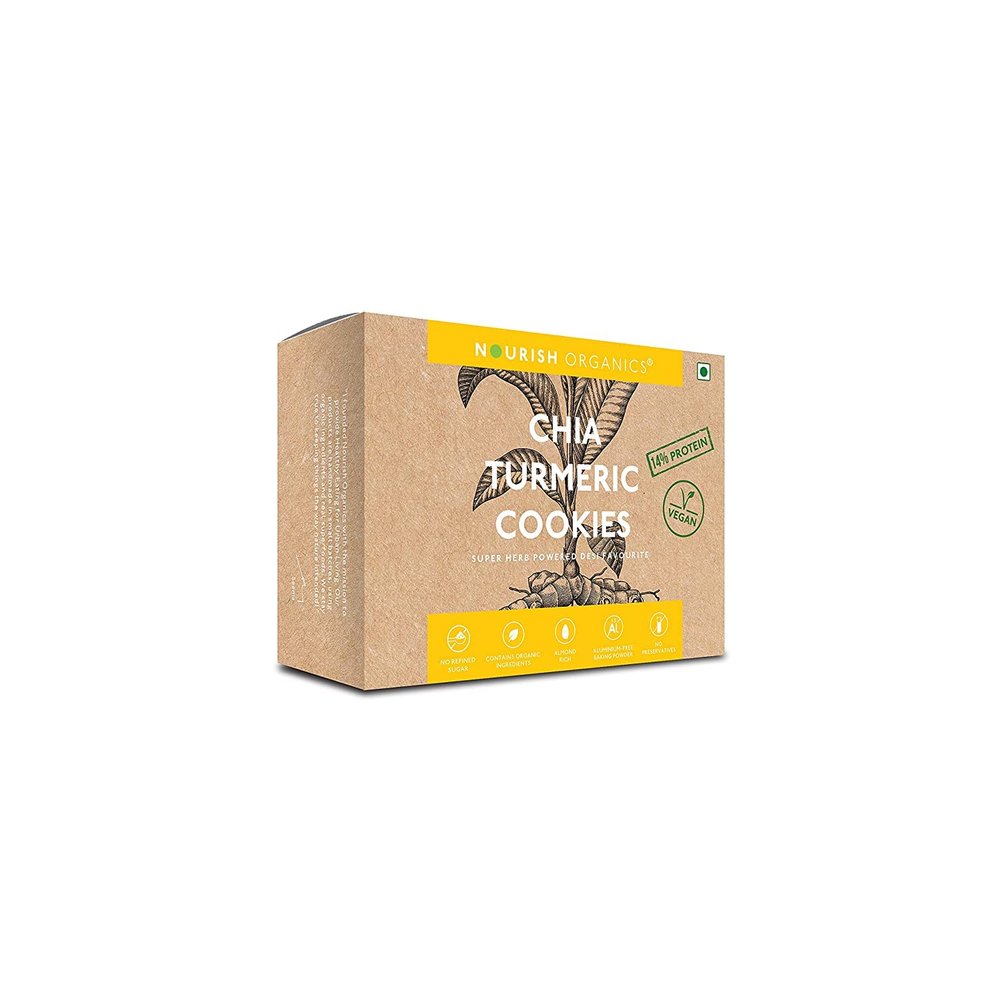 Nourish Organics Chia Turmeric Cookies, 110g (Single Pack)