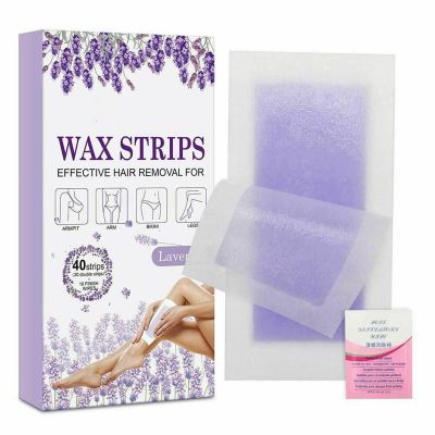Women Lavender Scent Wax Hair Removal Strips,Hair Removal For Women At Home Waxing for All Skin Types,Hypoallergenic,for Face Legs Underarms Body Arms Eyebrow (40pcs)