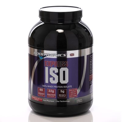 Boditronics 1.5 kg Iso Express Whey 100% Whey Isolate Protein Powder with Occurring Amino Acid, BCAAs & Glutamine Support to Lean Mass, Muscle Growth Protein Powder