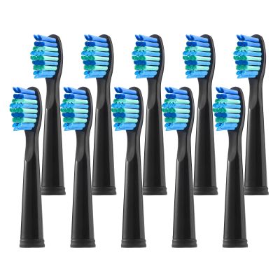 10pc Replacement Toothbrush Heads Compatible with Fairywill Seago Toothbrush Heads Compatible with FW-507/508/551/515/917/959/2011,D1/D3/D7/D8(Black)