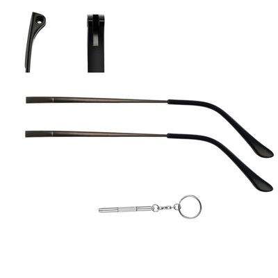 1 Pair Metal Glasses Replacement Glasses Replacement Temple Gun Color Eyeglasses Arms Legs and 3-in-1 Screwdriver