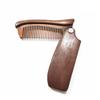 Red Sandalwood Wood Foldable Beard Hair Combs for Men Pocket Fine Tooth Mustache Combs Small Portable Folding Wooden Bangs Comb view 1