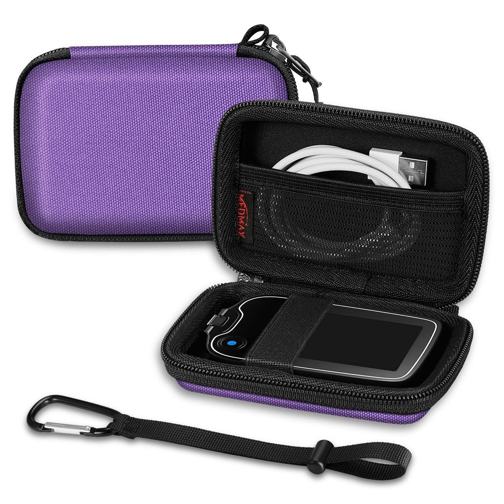 MEDMAX Hard Shell Protective Case for Freestyle Libre 3 2 / Libre Reader, Lightweight Shockproof Diabetic Storage Carrying Case with Clip and Handle, (Purple)