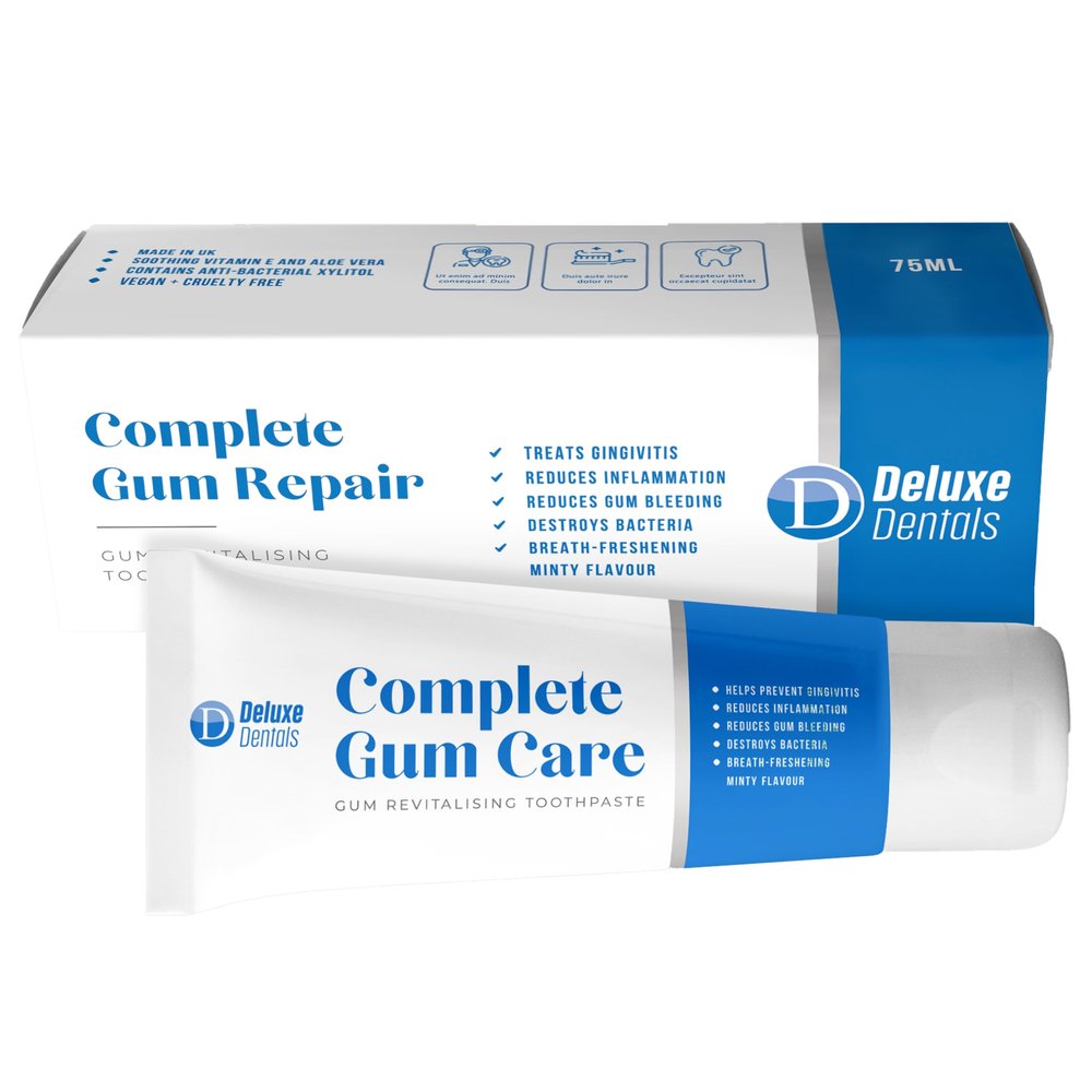 Deluxe Dentals Gum Revitalising Toothpaste - Gums Disease Treatment for Adults Natural Minty Flavor Gingivitis Care Enamel Repair - Vegan and Cruelty Free, 75ml