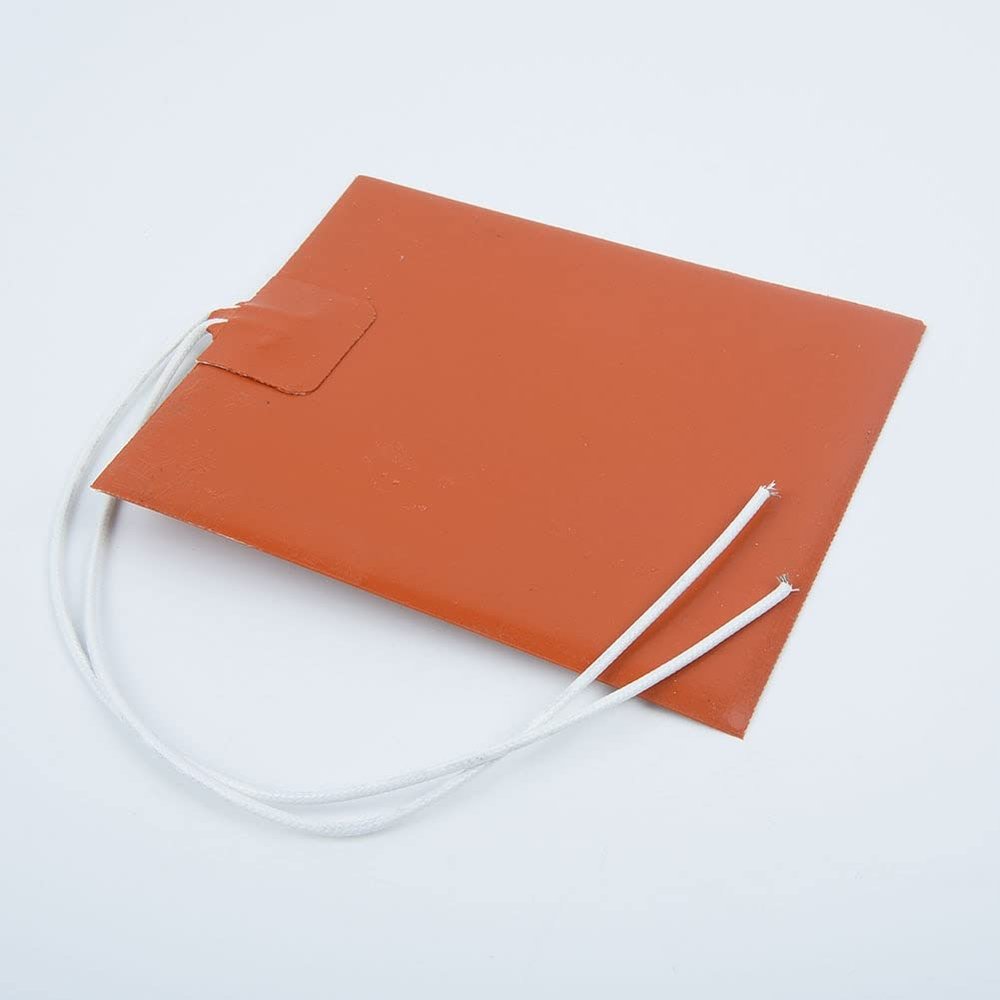 12V DC 12W 100 * 120mm Silicone Orange Heater Pad Flexible Waterproof for 3D Printer Heated Bed Heating Mat
