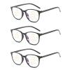3Pc Progressive Multifocus Reading Glasses Blue Light Blocking Computer Glasses Fashion Readers Eyewear with Spring Hinge,Black,+4.0 view 1