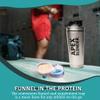 Apex Blender Protein Shaker Bottle 750ml Stainless Steel with Powder Funnel, Storage & Clump-Free Mixer Ball - Leak-Proof BPA-Free Perfect for Pre-Workout Post-Workout & Sports Supplements - Black view 3
