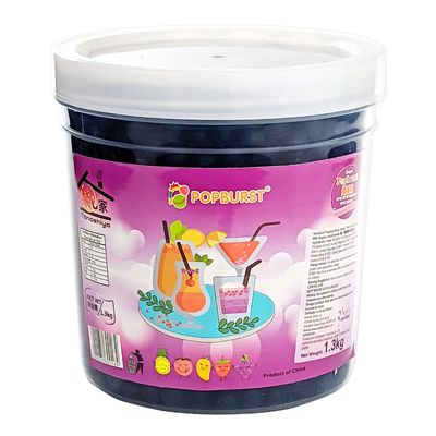 Tanoshiya Popping Boba Fruity Flavour Bursting Bubbles 1.3kg | Tapioca Pearl for Desserts & Drink Toppings - Grape Flavour