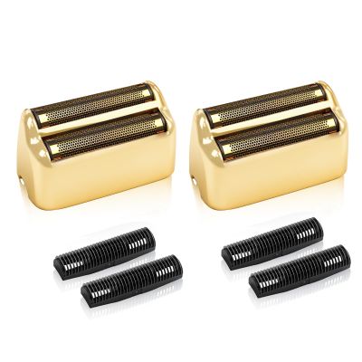 2 Pack Replacement Foil and Cutters compatible with BaBylissPRO Double Foil Shaver, Replacement Foil for BaBylissPRO Barberology FXFS2 Shaver,Golden