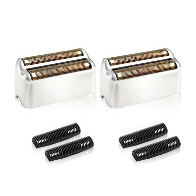 2 Pack Shaver Replacement Foil and Cutters Compatible with BaBylissPRO Double FXFS2 Metal Shaver foil Replacement,Silver