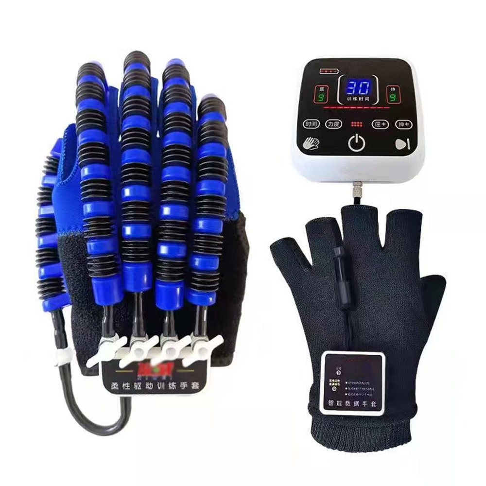 Hand Rehabilitation Robot Gloves, Hand Splint Assistive Gloves with Touch Screen, for Training Finger Flexion Correction, Solve Finger Stiffness, Minimize Spasticity