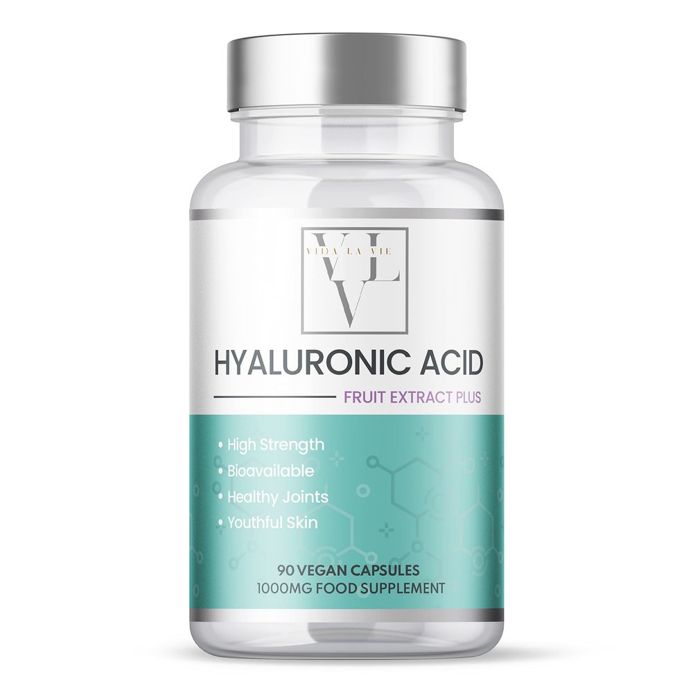 Hyaluronic Acid & Superfruits 1000mg Complex | 90 Capsules | High Strength | Boosted with Superfruits | Vegan
