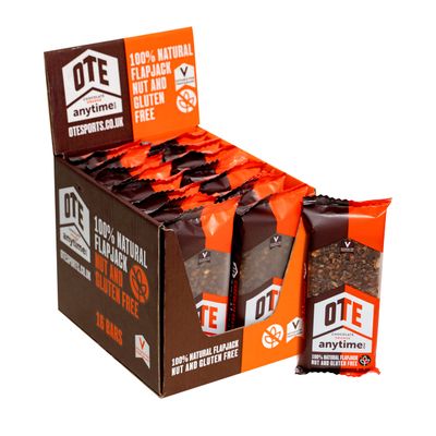 OTE Anytime Bars - Energy Bars for Cycling - Cycling Nutrition Bars - Nut Free Snacks for Running - Endurance Flapjack Bars - Box of 16 x 62g (Choc Orange)