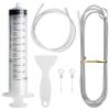Fridge Drain Hole Cleaning Tool,6PCS Fridge Dredger Set,Drain Pipe Cleaning Brush,Reusable Refrigerator Drain Dredging Tool Kit,fridge cleaner syringe and tube view 1