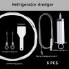 Fridge Drain Hole Cleaning Tool,6PCS Fridge Dredger Set,Drain Pipe Cleaning Brush,Reusable Refrigerator Drain Dredging Tool Kit,fridge cleaner syringe and tube view 2