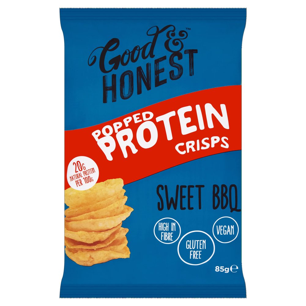 Good & Honest Popped Protein Crisps Sweet BBQ, 85g