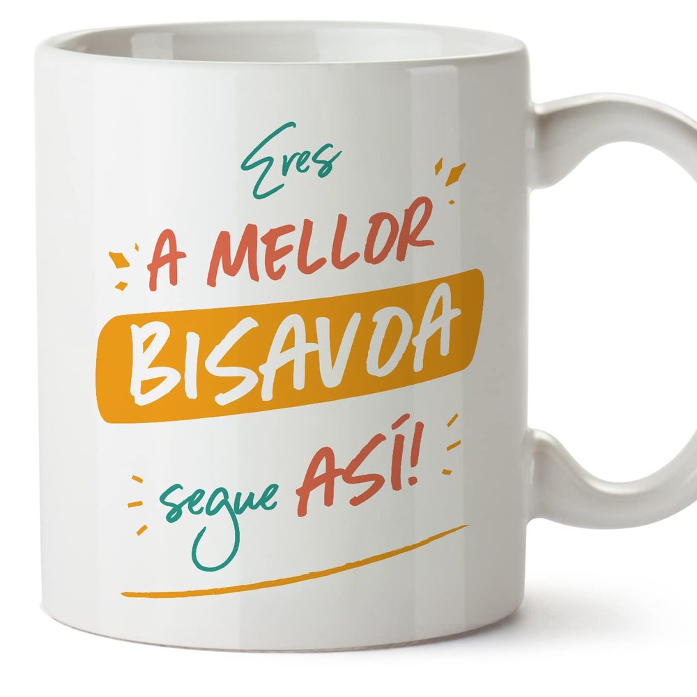 MUGFFINS Great Grandmother/Great Grandma Mug - in Galician - Eres o melhor segue as - Funny Gift - Ceramic 11oz Mug