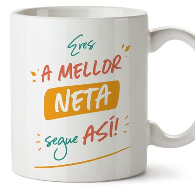MUGFFINS Granddaughter Mug - in Galician - Eres o melhor segue as - Funny Gift - Ceramic 11oz Mug