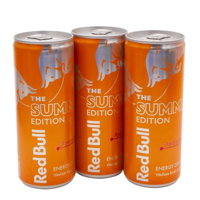 Red Bull Summer Edition Apricot - Strawberry 3 x 250ml Cans of Energy Drink