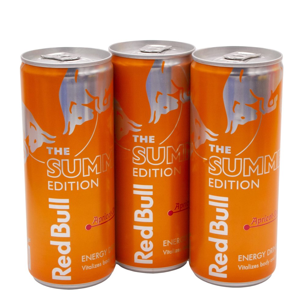Red Bull Summer Edition Apricot - Strawberry 3 x 250ml Cans of Energy Drink