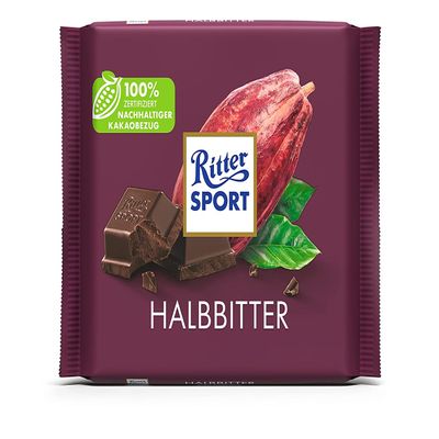 New Design: Half Bitter Sports Knight 100g, Bitter Chocolate with 50% Cocoa, Dark Table Chocolate, Table Chocolate Noble Cocoa Beans nicaraguas