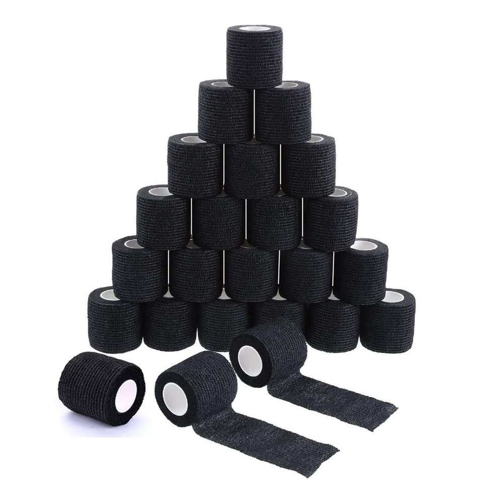 12 pieces Tattoo Grip Tape, Elastic Waterproof Self-Adhesive Bandage, Tattoo Accessories for Finger Wrist Protection, 5cm x 4.5m