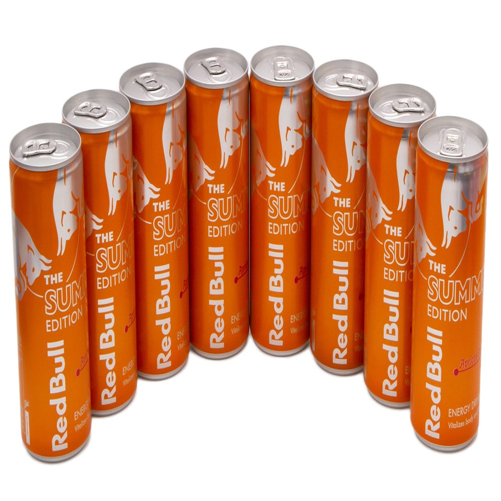 Red Bull Summer Edition Apricot - Strawberry 8 x 250ml Cans of Energy Drink