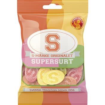 2x80g S-Mrke - Super Surt - Original - Swedish - Sour - Wine Gums - Candy