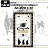 Graduation Party Supplies Congrats Grad Napkins Disposable Black Congratulate Graduation Themed Luncheon Paper Napkins Graduation Party Table decorations (50 Pack) view 2