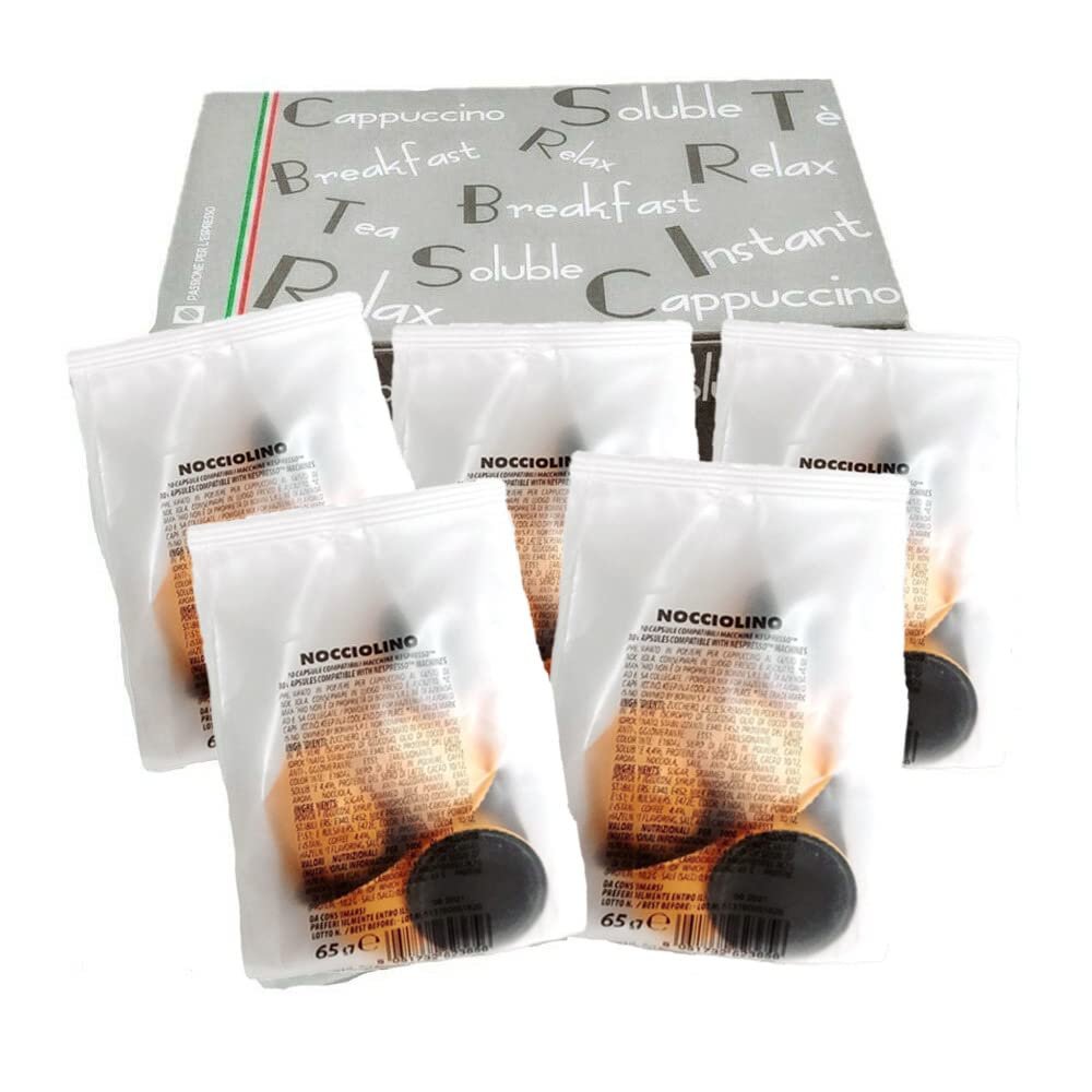 Bonini 50 Pcs Coffee Pods, Nespresso Compatible Hazelnut Coffee Pods/Capsules, Real Italian Coffee (50 Pods, 50 Servings)
