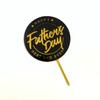 Acrylic Cake Topper Happy Father's Day Best Dad Black Round Stars Decoration view 2