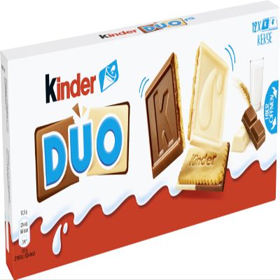 Kinder Kinder Duo Chocolate Milk Kinder Biscuits - Pack of 12 - 150 g