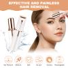 ACWOO Facial Hair Remover for Women, Painless Face Hair Trimmer, Rechargeable Mini Epilator Lady Shaver Portable Electric Razor for Lips Face Body Built-in LED Light view 2