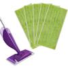 5 Pcs Reusable Microfiber Mop Pad For Swiffer Wet Jet, Flat Mop Multi-Surface Cleaning Wet Dry Washable Mop Pad, Green view 1