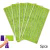 5 Pcs Reusable Microfiber Mop Pad For Swiffer Wet Jet, Flat Mop Multi-Surface Cleaning Wet Dry Washable Mop Pad, Green view 2