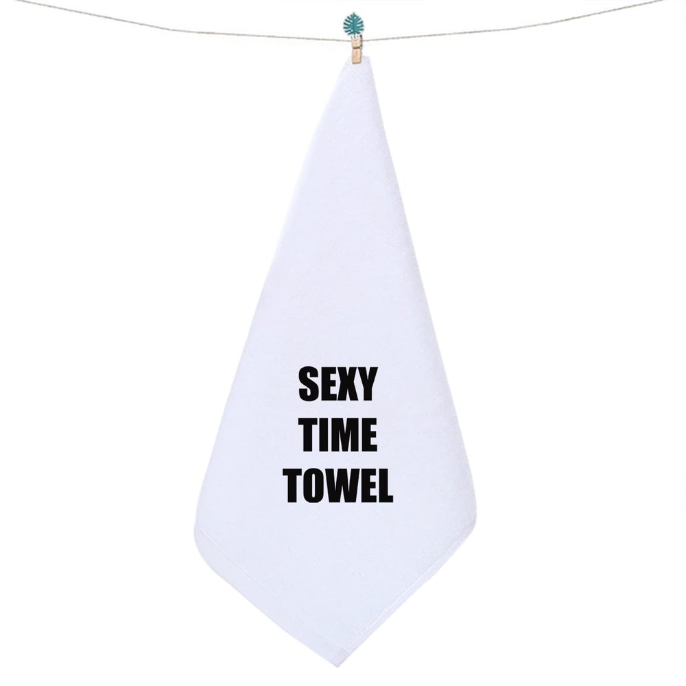 WZMPA Sexy Time Wash Towel Naughty After Cum Gift Gag Wash Cloth Adult Humor Gift for Boyfriend Gilfriend Couple Wife Husband (Sexy Time)
