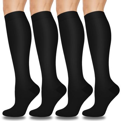 Aoliks Open Toe Medical Compression Socks for Women & Men 20-30 mmHg - Toeless Compression Stockings Circulation Support
