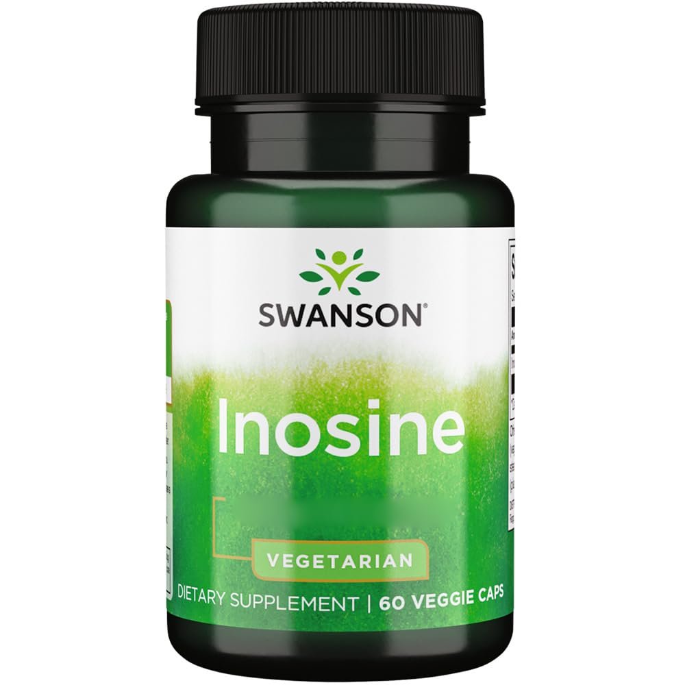 Swanson Inosine, 500mg, 60 Vegan Capsules, High Strength, Vegetarian, Soy-Free, Gluten-Free, Non-GMO