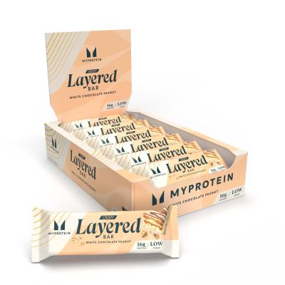 Myprotein Crispy Layered Protein Bars 12 x 58g White Chocolate Peanut