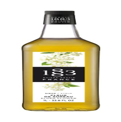 1883 Maison Routin Premium Elderflower Syrup for Cocktails, Lemonade, Sodas & Iced Tea - No Artificial Colours, Vegan-Friendly, No Preservatives - 1L Glass Bottle