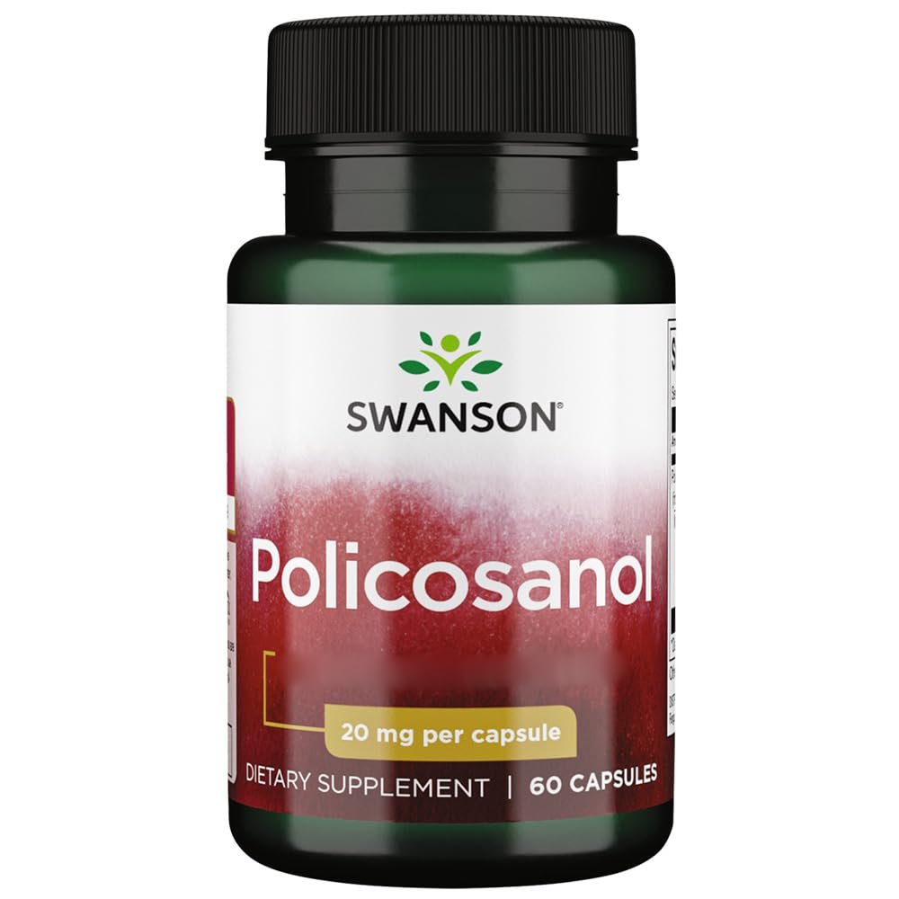 Swanson, Policosanol, 20mg, Extract from Sugar Cane, 60 Capsules, Laboratory Tested, High Dose, Gluten Free, Soy Free, GMO Free
