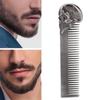 Hair Comb,Oil Hair Styling Spring Comb Pocket Beard Comb Zinc Alloy Skull Pattern Hair Brush for Men, Use for Head Hair or Beard Portable Hair Styling Tool for Home Salon(silver) view 3