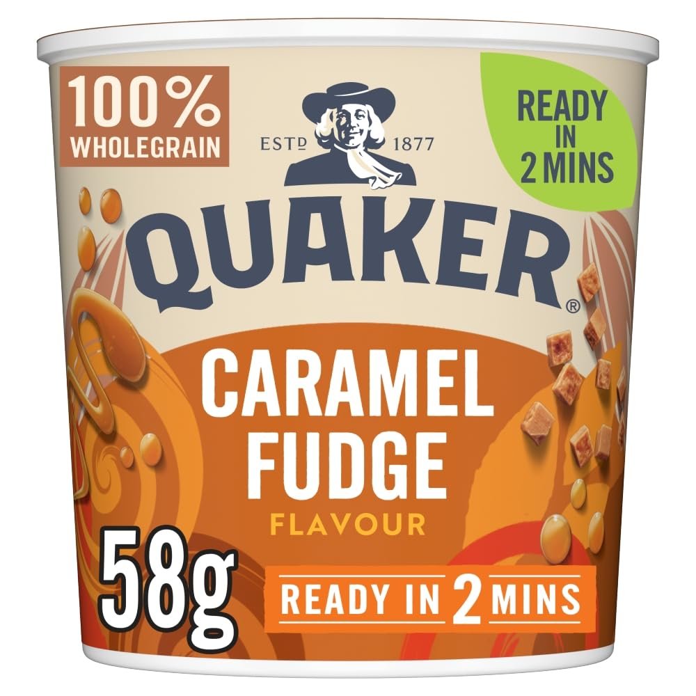 Quaker Heavenly Oats Caramel Fudge Porridge Pot 58g (Case of 8)