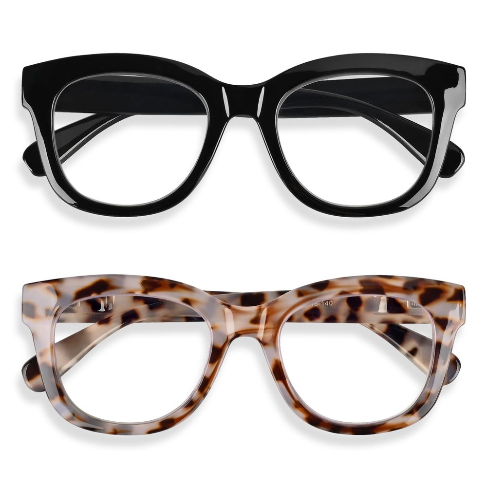 Areyeth Oversized Retro Reading Glasses for Women, Oprah Style Large Blue Light Blocking Readers(1.5X)