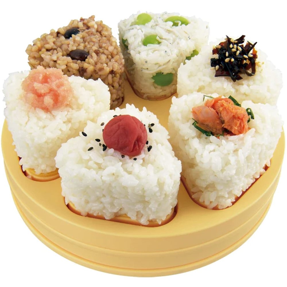 Akebono Onigiri Maker, 6 Rice Balls at Once, Yellow, Plastic, 1 Count