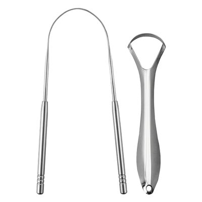 2 PCS Tongue Scraper, Metal Stainless Steel Tongue Cleaner for Oral Care, Adults and Kids, Medical-Grade Bad Breath Restores Fresh Taste, and Promotes Oral Hygiene for a Healthier Mouth