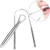 2 PCS Tongue Scraper, Metal Stainless Steel Tongue Cleaner for Oral Care, Adults and Kids, Medical-Grade Bad Breath Restores Fresh Taste, and Promotes Oral Hygiene for a Healthier Mouth view 3