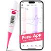 Digital Basal Body ThermometerEasy@Home BBT Thermometers for Ovulation Fertility Prediction, 1/100th Degree High Precision & Memory Recall  Supports Premom App Scan, Pink view 1