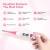 Digital Basal Body ThermometerEasy@Home BBT Thermometers for Ovulation Fertility Prediction, 1/100th Degree High Precision & Memory Recall  Supports Premom App Scan, Pink view 3