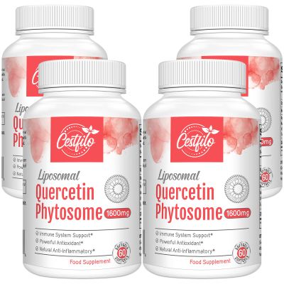 Liposomal Quercetin Phytosome 1600mg Per Serving, with Bromelain & Vitamin C, 20X Higher Absorption, 60 softgels (60 Count (Pack of 4))